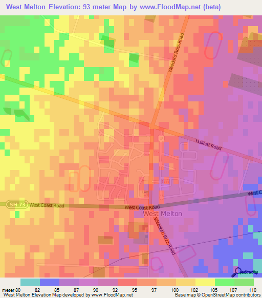 Elevation of West Melton,New Zealand Elevation Map, Topography, Contour