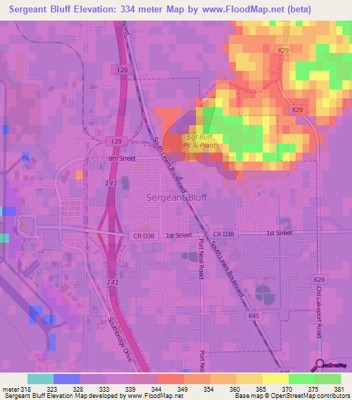 Elevation of Sergeant Bluff,US Elevation Map, Topography, Contour