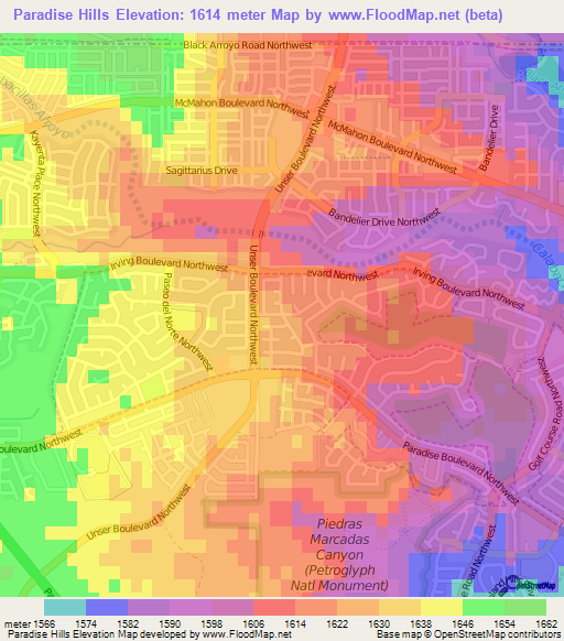 Elevation of Paradise Hills,US Elevation Map, Topography, Contour