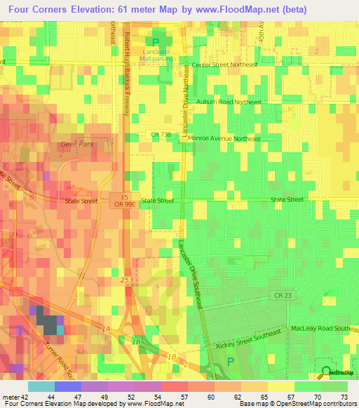 Elevation of Four Corners,US Elevation Map, Topography, Contour