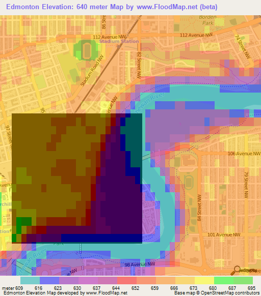 Elevation of Edmonton,Canada Elevation Map, Topography, Contour