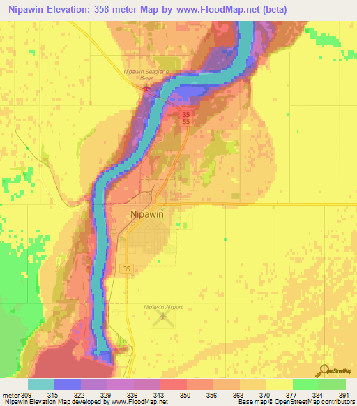 Elevation of Nipawin,Canada Elevation Map, Topography, Contour