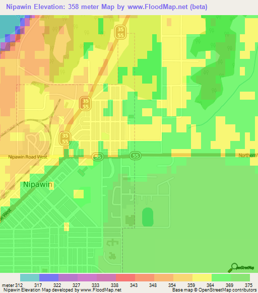 Elevation of Nipawin,Canada Elevation Map, Topography, Contour