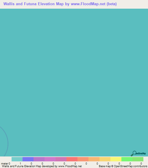Wallis and Futuna Elevation Map