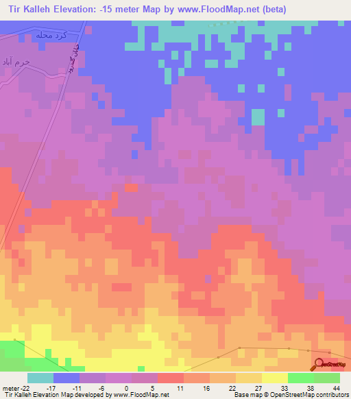 Tir Kalleh,Iran Elevation Map