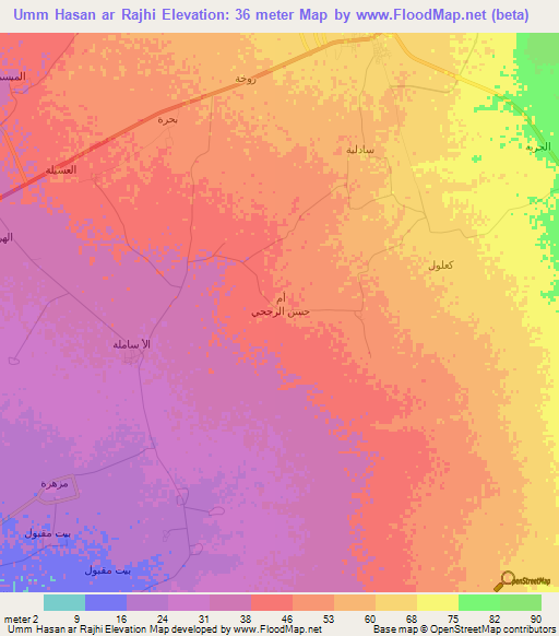 Umm Hasan ar Rajhi,Saudi Arabia Elevation Map