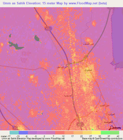 Umm as Sahik,Saudi Arabia Elevation Map