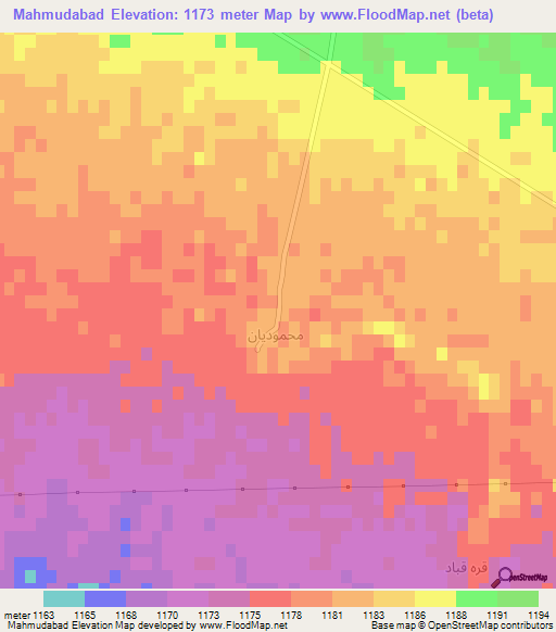 Mahmudabad,Iran Elevation Map