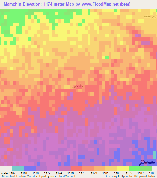 Mamchin,Iran Elevation Map