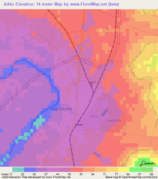 Addo,South Africa Elevation Map