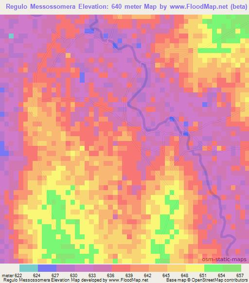 Regulo Messossomera,Mozambique Elevation Map
