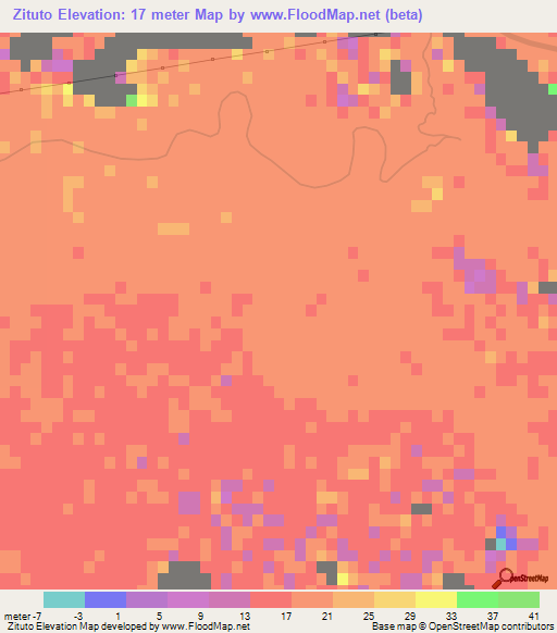 Zituto,Mozambique Elevation Map