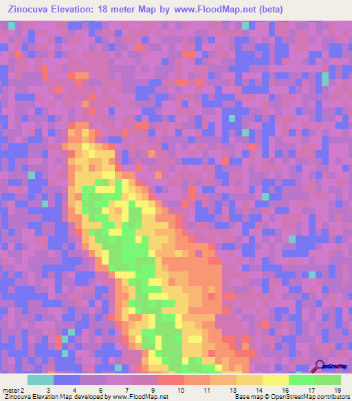 Zinocuva,Mozambique Elevation Map