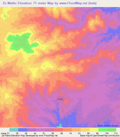 Ze Matito,Mozambique Elevation Map