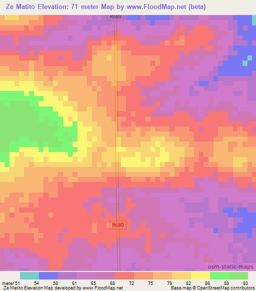 Ze Matito,Mozambique Elevation Map
