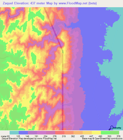 Zaquel,Mozambique Elevation Map