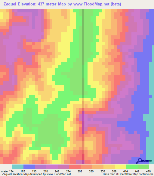 Zaquel,Mozambique Elevation Map