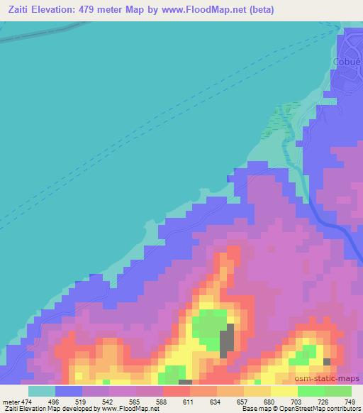 Zaiti,Mozambique Elevation Map