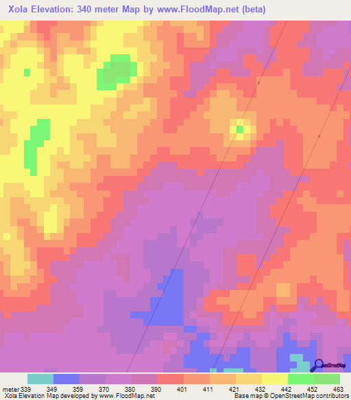 Xola,Mozambique Elevation Map