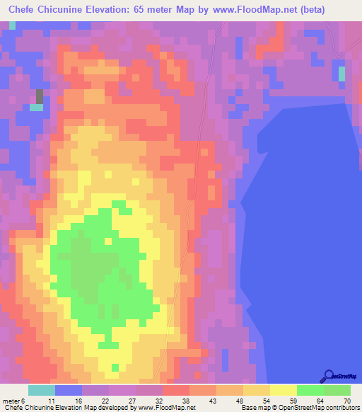 Chefe Chicunine,Mozambique Elevation Map