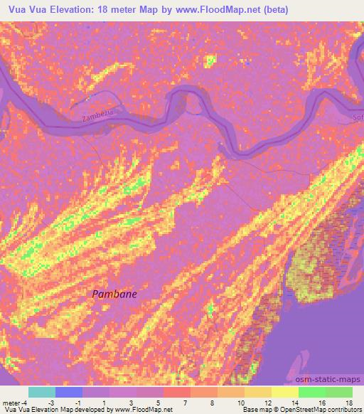 Vua Vua,Mozambique Elevation Map
