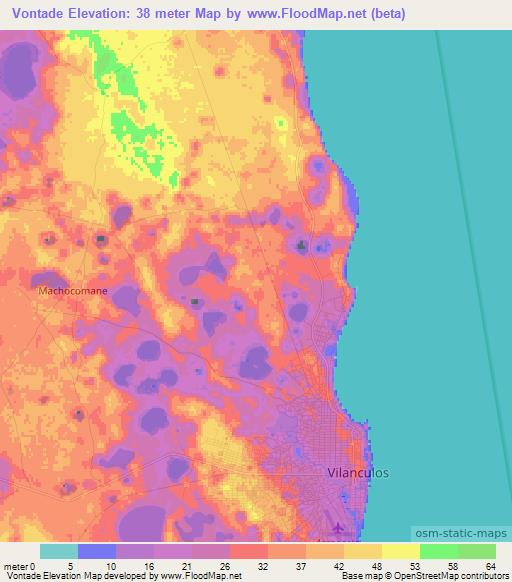 Vontade,Mozambique Elevation Map