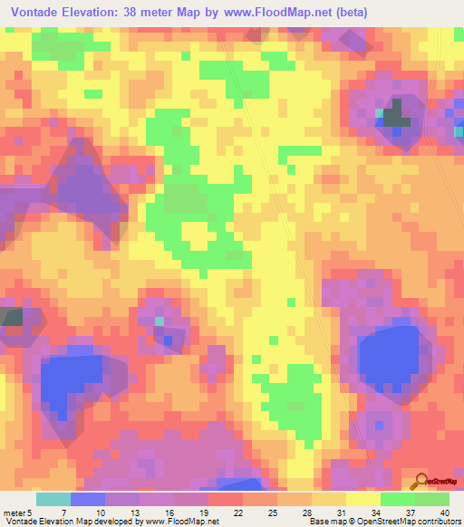Vontade,Mozambique Elevation Map