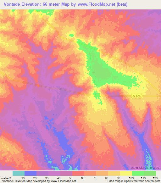 Vontade,Mozambique Elevation Map