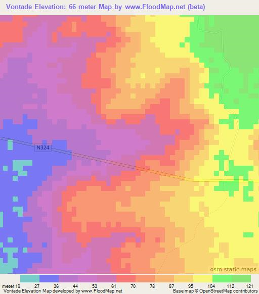 Vontade,Mozambique Elevation Map