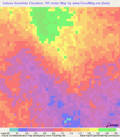 Induna Vumelela,Mozambique Elevation Map