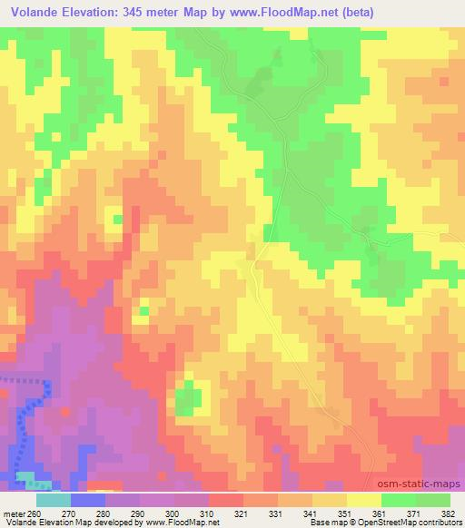 Volande,Mozambique Elevation Map