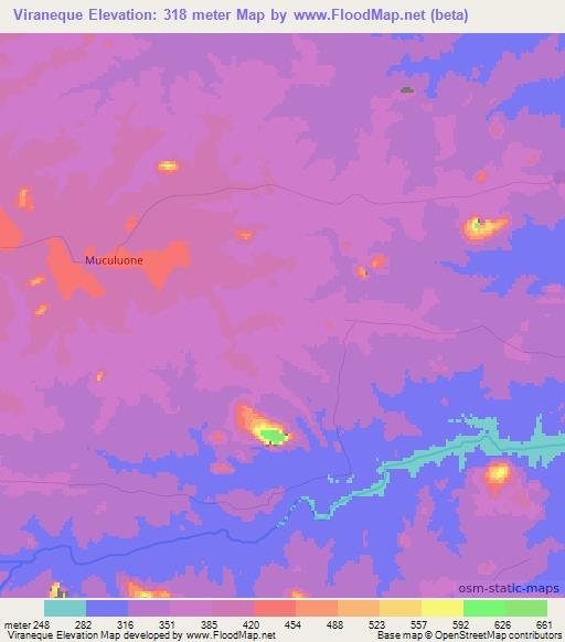 Viraneque,Mozambique Elevation Map