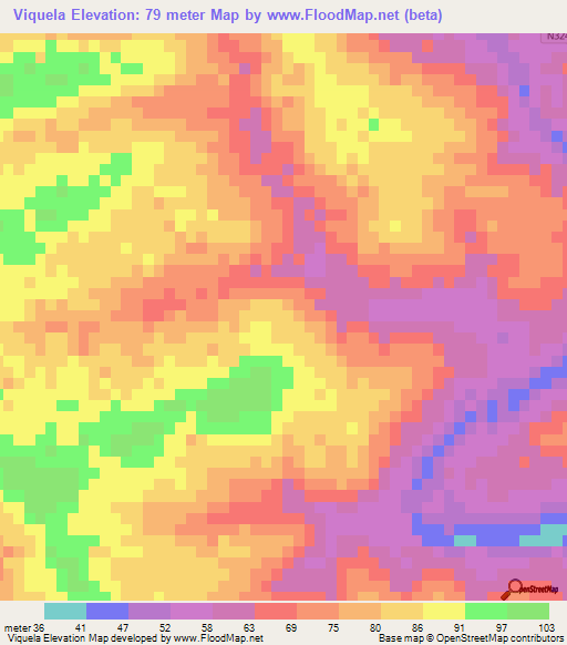 Viquela,Mozambique Elevation Map
