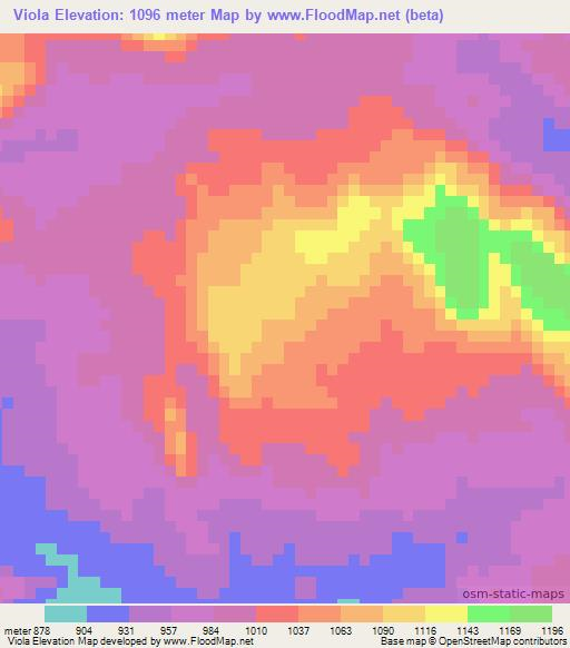 Viola,Mozambique Elevation Map