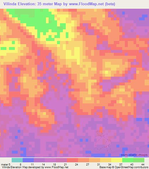Vilinda,Mozambique Elevation Map