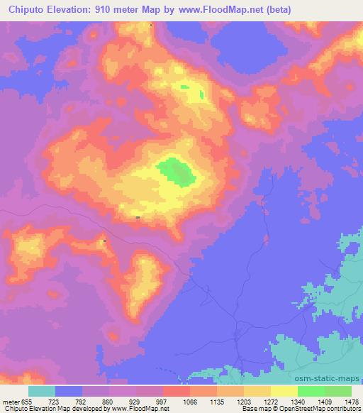 Chiputo,Mozambique Elevation Map