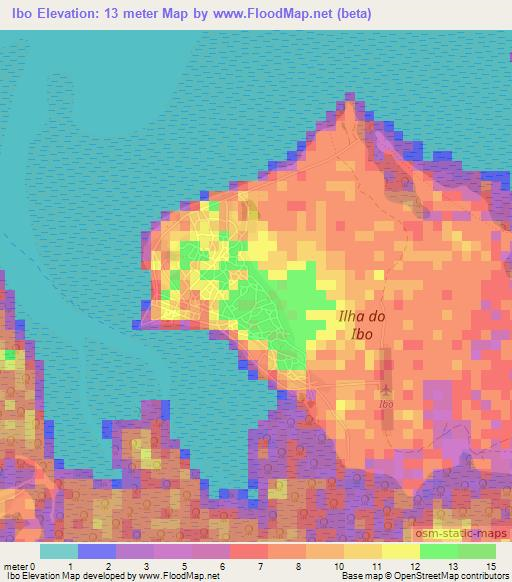 Ibo,Mozambique Elevation Map