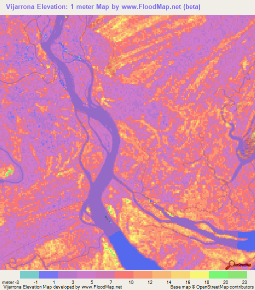 Vijarrona,Mozambique Elevation Map