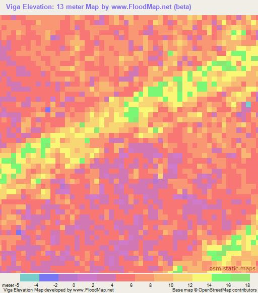 Viga,Mozambique Elevation Map