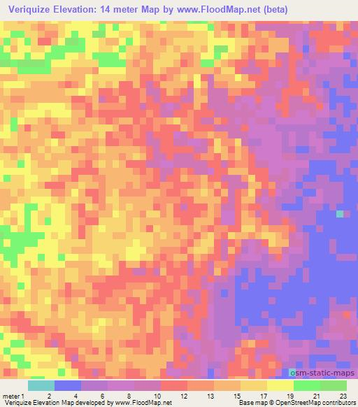 Veriquize,Mozambique Elevation Map