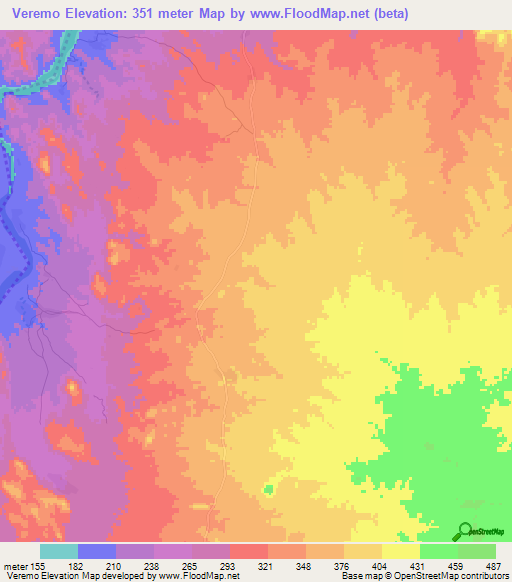 Veremo,Mozambique Elevation Map