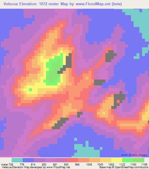 Velecua,Mozambique Elevation Map