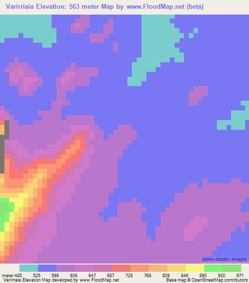 Varirriaia,Mozambique Elevation Map