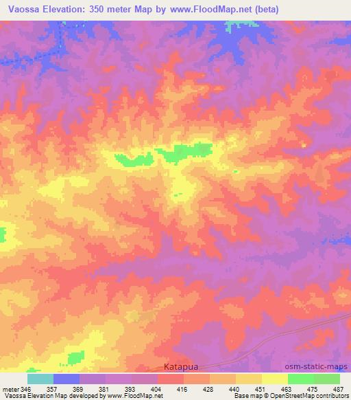 Vaossa,Mozambique Elevation Map