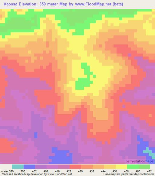 Vaossa,Mozambique Elevation Map