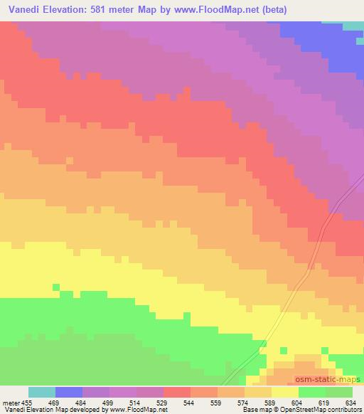 Vanedi,Mozambique Elevation Map