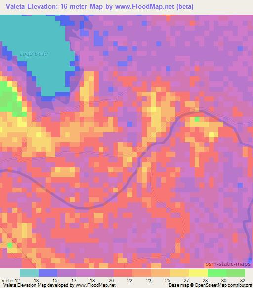 Valeta,Mozambique Elevation Map