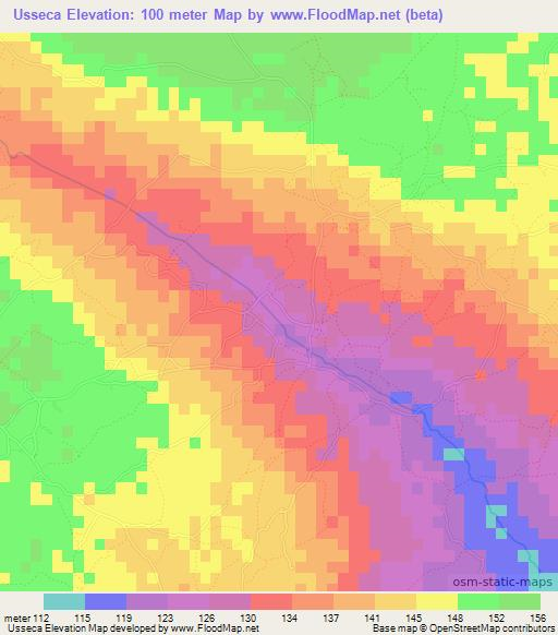 Usseca,Mozambique Elevation Map