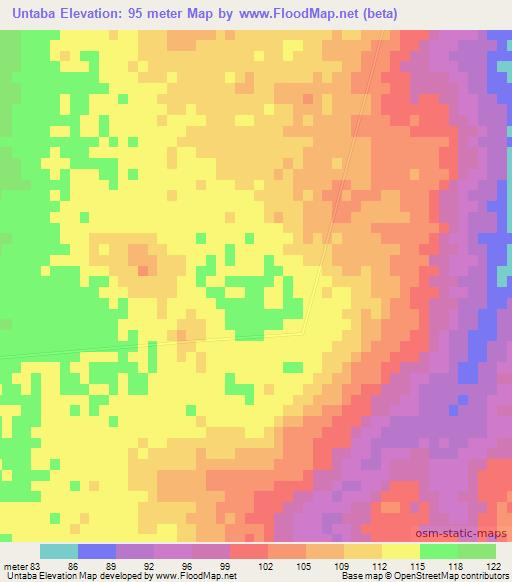 Untaba,Mozambique Elevation Map