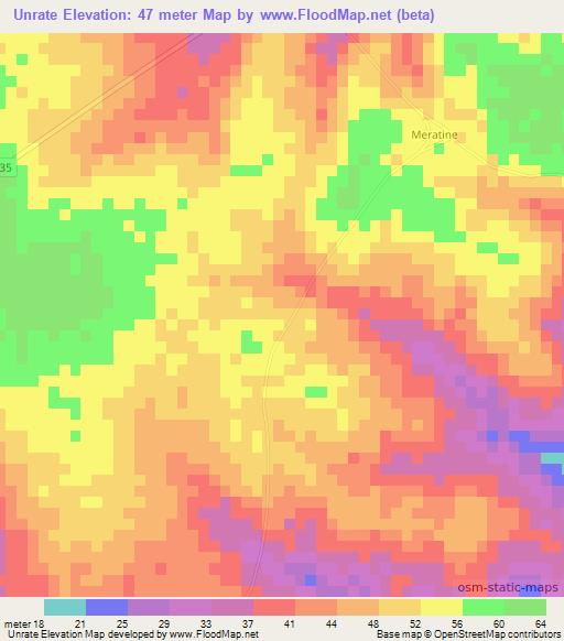 Unrate,Mozambique Elevation Map